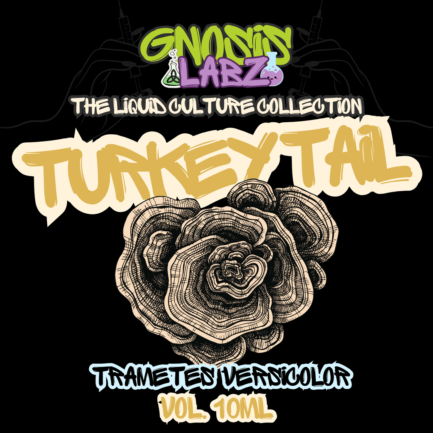 Turkey Tail (Trametes Versicolor) Liquid Culture Syringe (available in 10ml) + 18g Sterile Needle (Order Includes Bonus Gift)! - Gnosis Labz Gnosis Labz Cultures