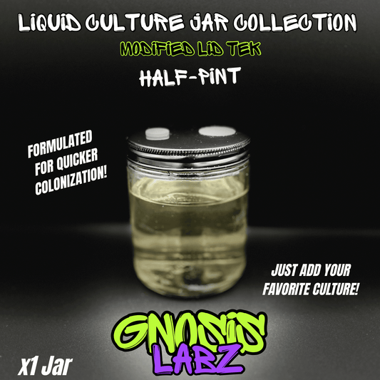 150 ml Sterile Liquid Culture Solution Jar | Injection Port + Filter Patch - Gnosis Labz