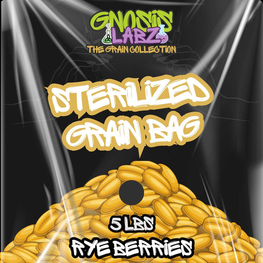 Sterilized Grain Bag 5lb (Rye Berries) - with Injection Port and Filter Patch! - Gnosis Labz Gnosis Labz