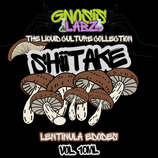 Shiitake (Lentinula Edodes) Liquid Culture Syringe with Luer Lock ( 10ml ) 18g Sterile Needle +Chance at a FREE Bonus Item! - Gnosis Labz Gnosis Labz Cultures